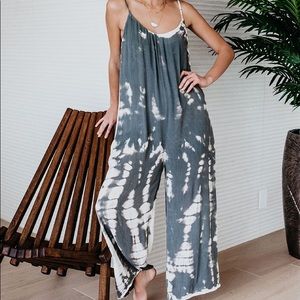 Vici gray tie dye jumpsuit
